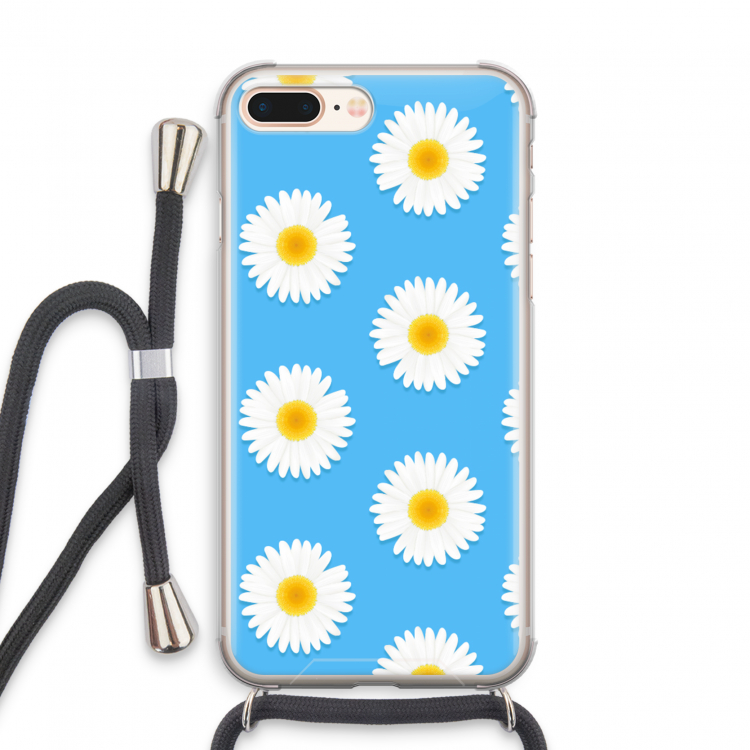Margrietjes: iPhone 8 Plus Transparant Hoesje met koord