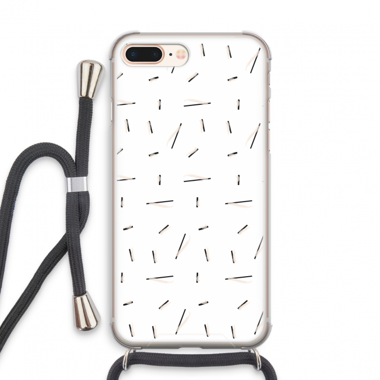 Hipster stripes: iPhone 8 Plus Transparant Hoesje met koord