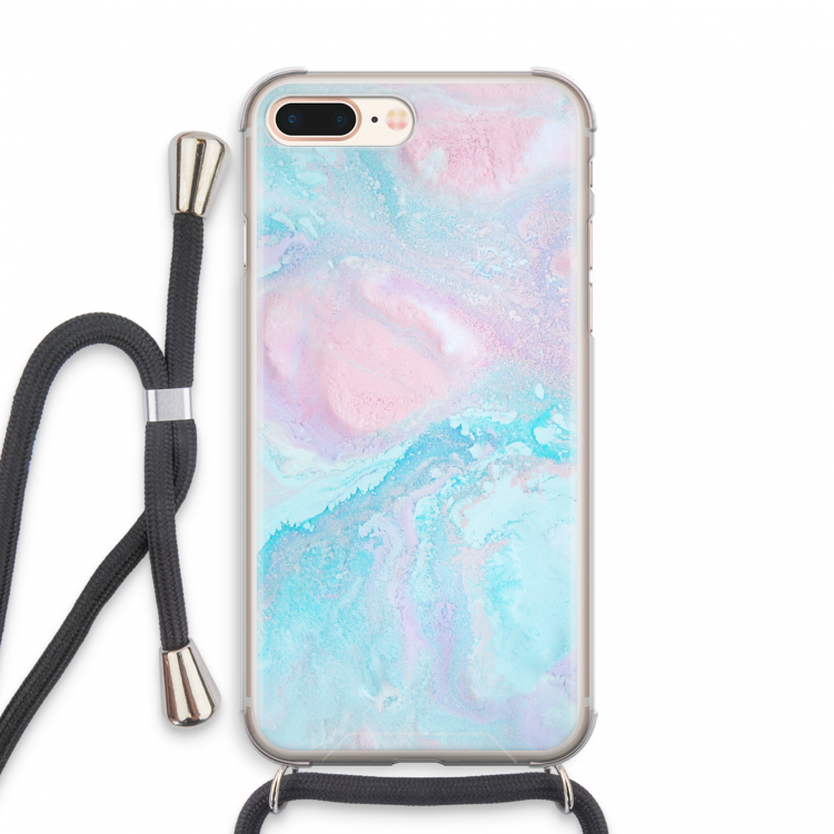 Fantasie pastel: iPhone 8 Plus Transparant Hoesje met koord