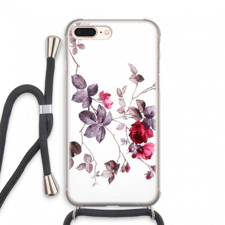 Mooie bloemen: iPhone 8 Plus Transparant Hoesje met koord