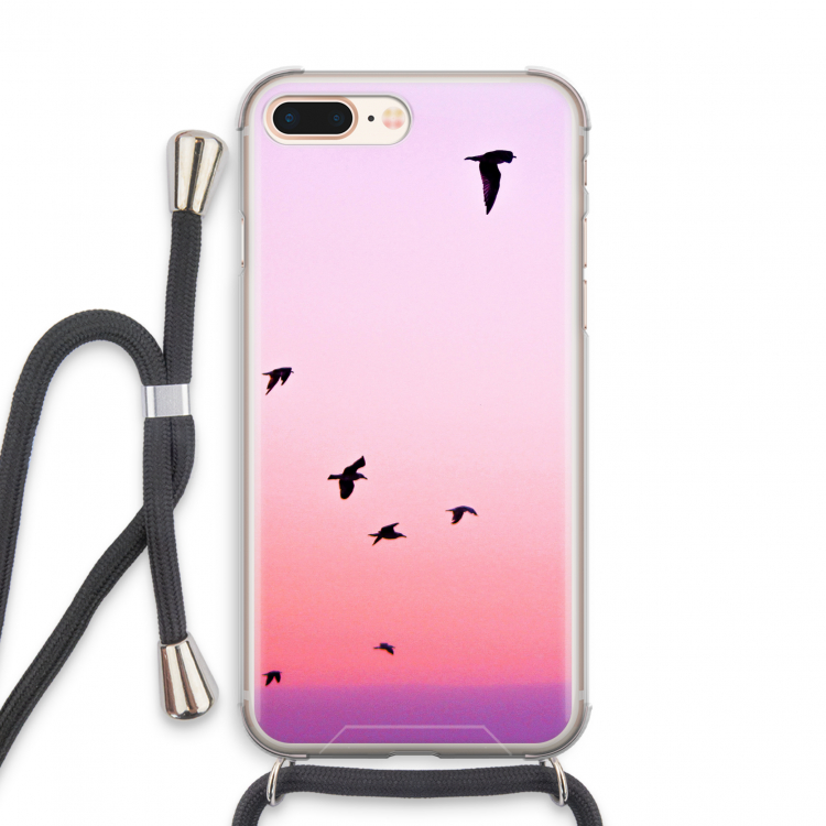 Fly away: iPhone 8 Plus Transparant Hoesje met koord