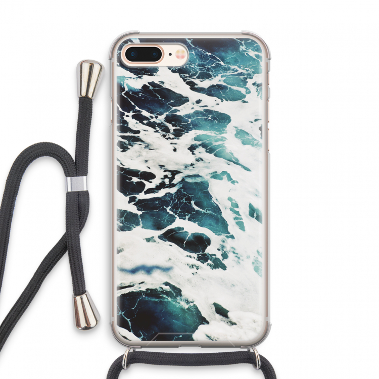 Golven: iPhone 8 Plus Transparant Hoesje met koord