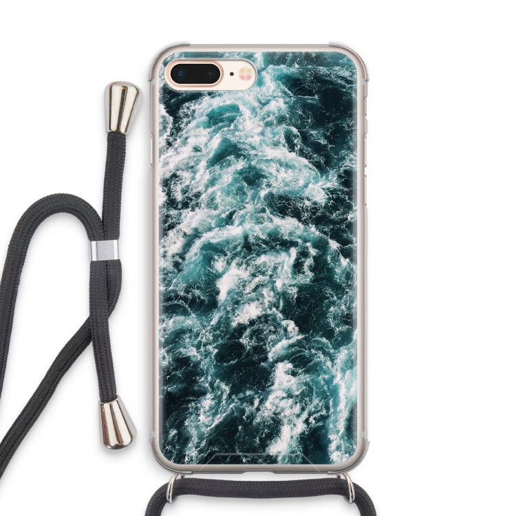Zee golf: iPhone 8 Plus Transparant Hoesje met koord