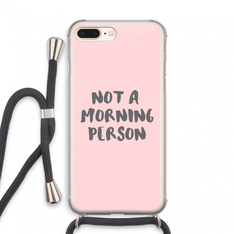 Morning person: iPhone 8 Plus Transparant Hoesje met koord
