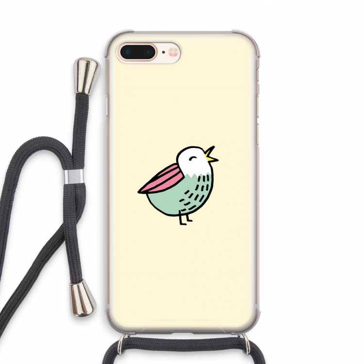 Birdy: iPhone 8 Plus Transparant Hoesje met koord