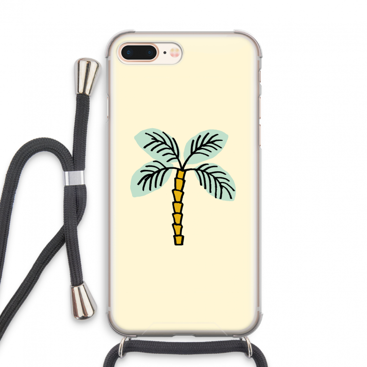 Palmboom: iPhone 8 Plus Transparant Hoesje met koord