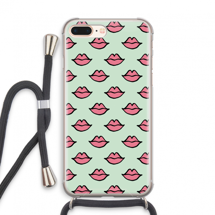 Lipjes: iPhone 8 Plus Transparant Hoesje met koord