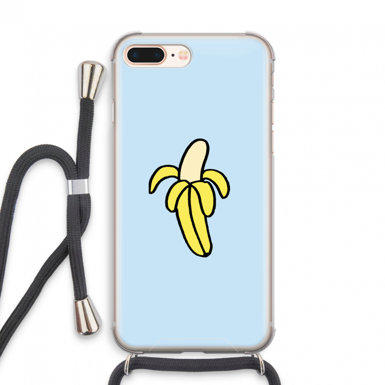 Banana: iPhone 8 Plus Transparant Hoesje met koord