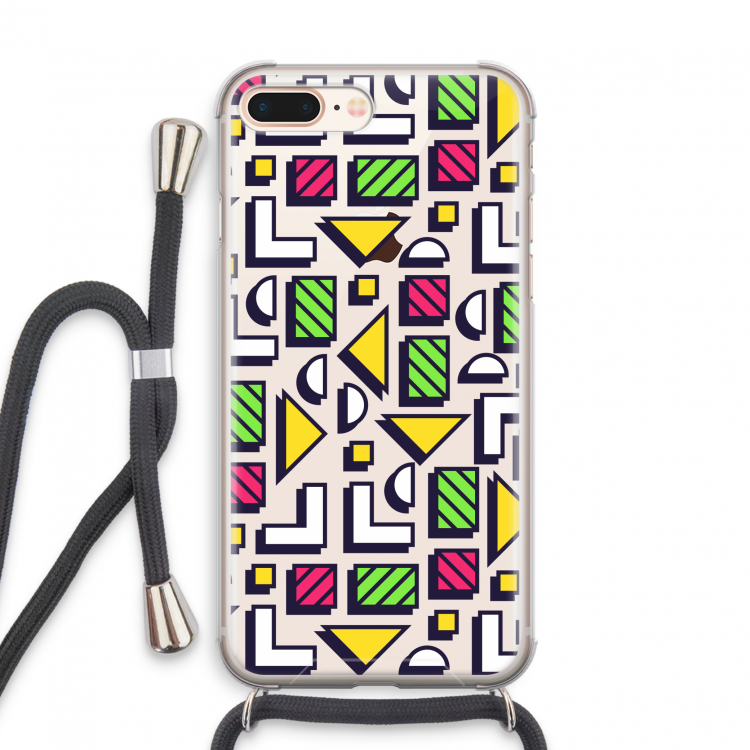 8-bit N°4: iPhone 8 Plus Transparant Hoesje met koord
