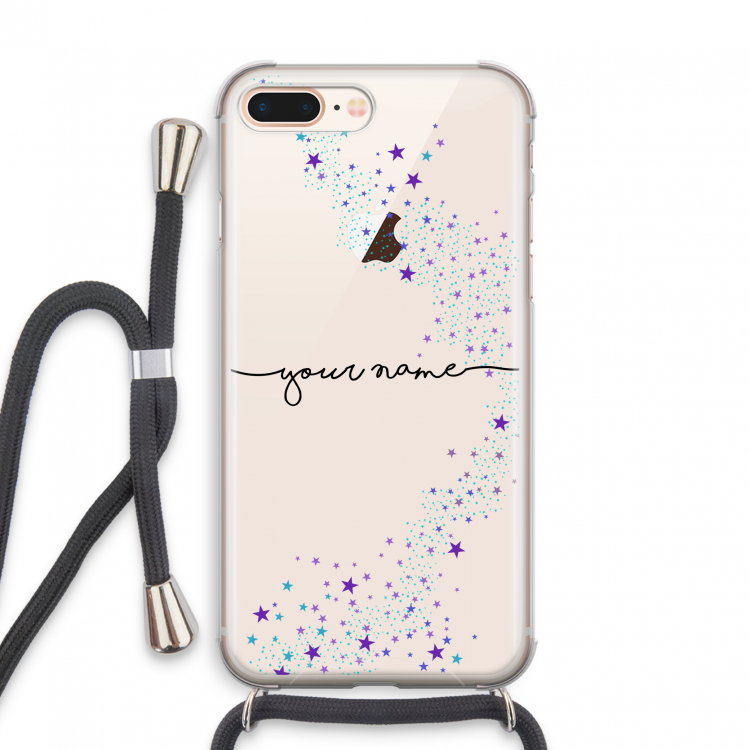 Sterren: iPhone 8 Plus Transparant Hoesje met koord