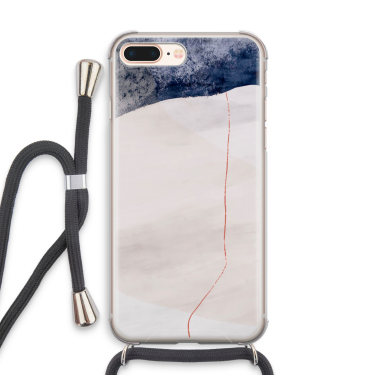 Stone White: iPhone 8 Plus Transparant Hoesje met koord