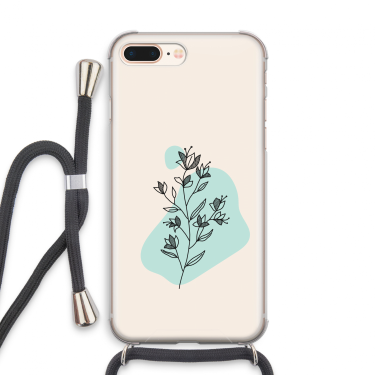 Violets are blue: iPhone 8 Plus Transparant Hoesje met koord