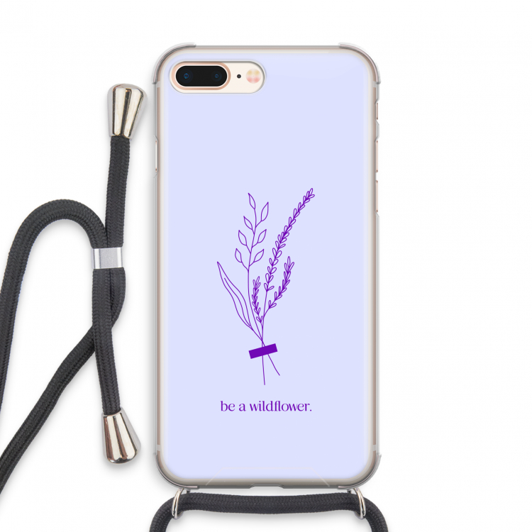 Be a wildflower: iPhone 8 Plus Transparant Hoesje met koord
