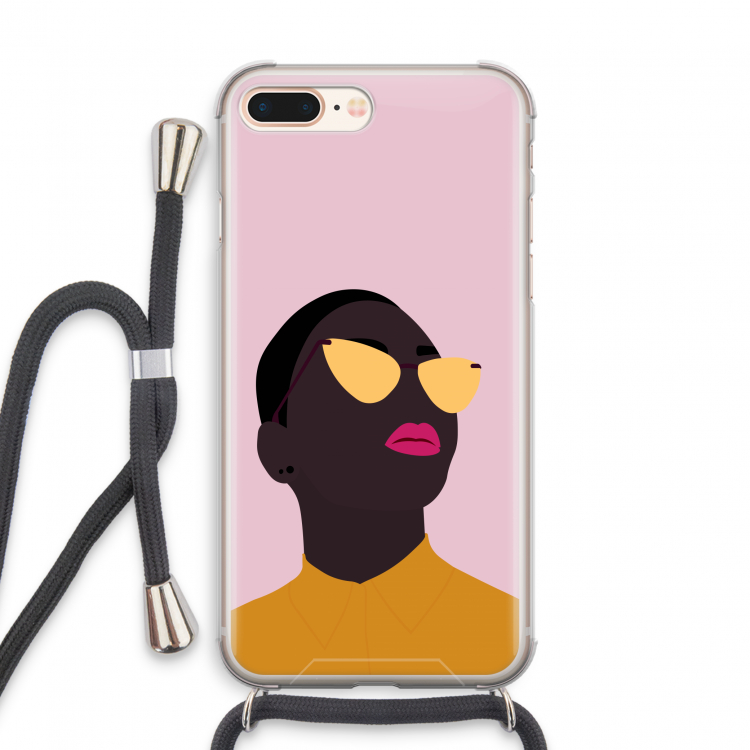 Yellow glasses: iPhone 8 Plus Transparant Hoesje met koord