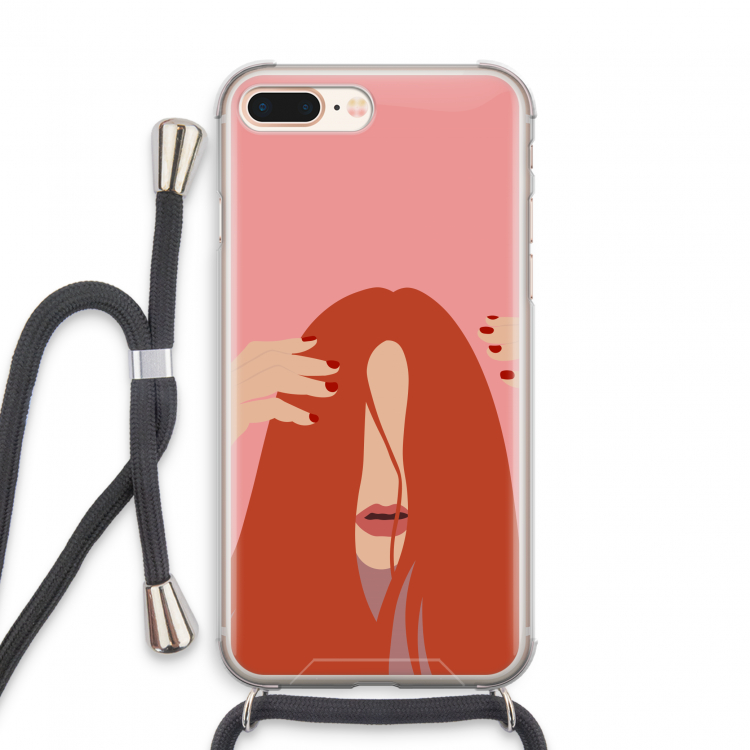 Woke up like this: iPhone 8 Plus Transparant Hoesje met koord