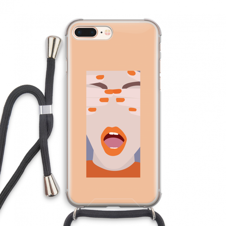 Surprise: iPhone 8 Plus Transparant Hoesje met koord