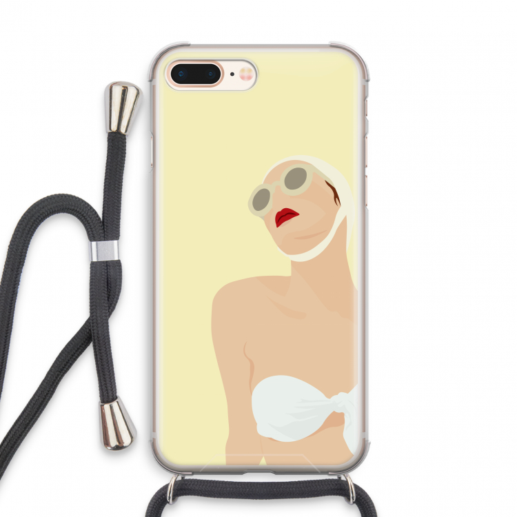 Summer: iPhone 8 Plus Transparant Hoesje met koord