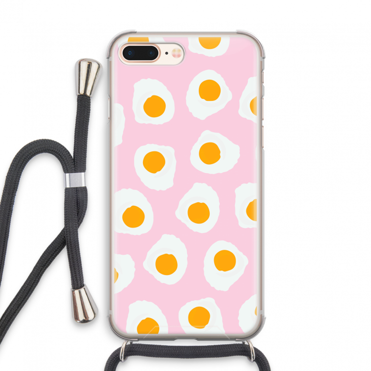 Dancing eggs: iPhone 8 Plus Transparant Hoesje met koord