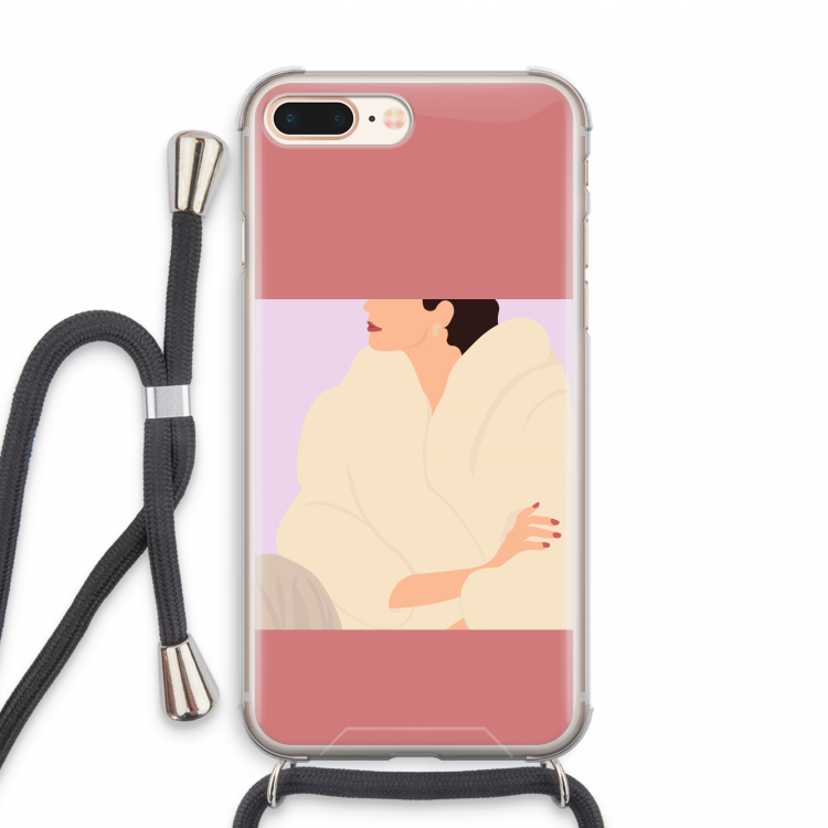 Cosy: iPhone 8 Plus Transparant Hoesje met koord
