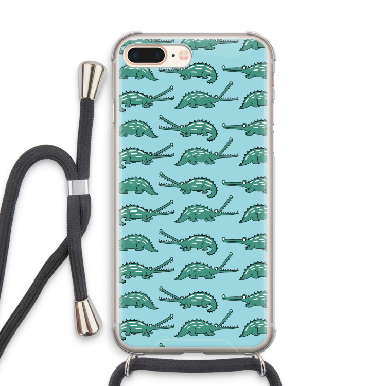 Kroko: iPhone 8 Plus Transparant Hoesje met koord