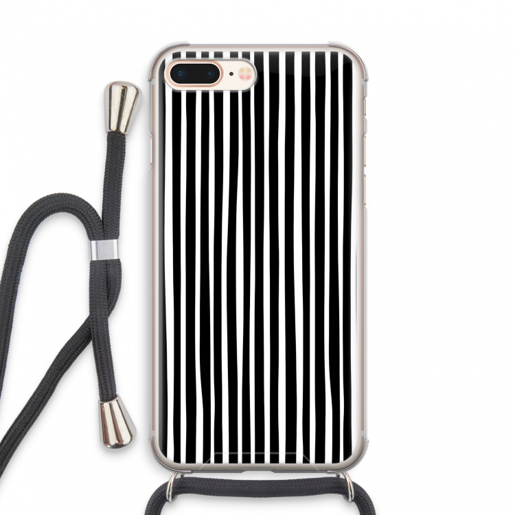 Stripes: iPhone 8 Plus Transparant Hoesje met koord