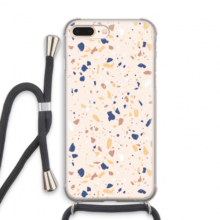 Terrazzo N°23: iPhone 8 Plus Transparant Hoesje met koord