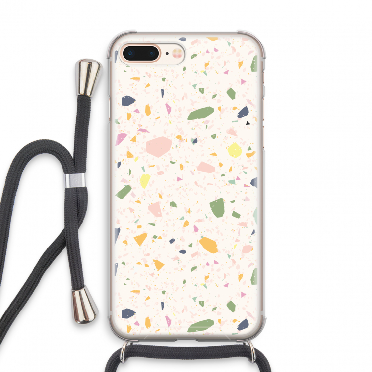 Terrazzo N°21: iPhone 8 Plus Transparant Hoesje met koord