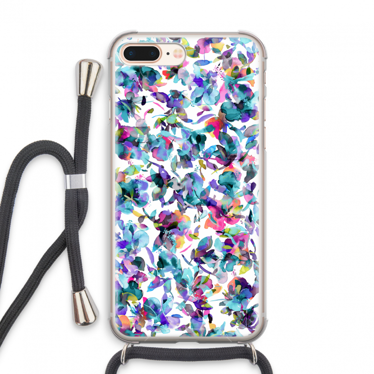 Hibiscus Flowers: iPhone 8 Plus Transparant Hoesje met koord