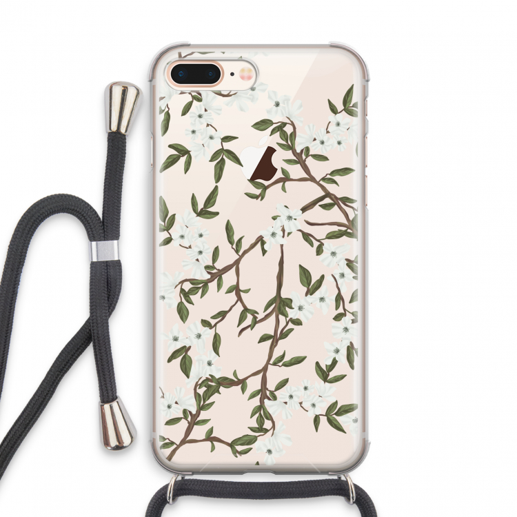 Blossoming spring: iPhone 8 Plus Transparant Hoesje met koord