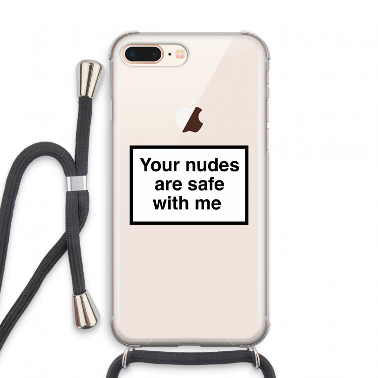 Safe with me: iPhone 8 Plus Transparant Hoesje met koord