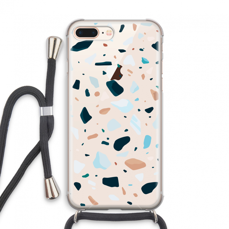 Terrazzo N°13: iPhone 8 Plus Transparant Hoesje met koord
