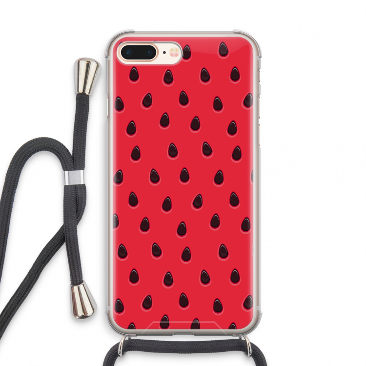 Watermelon: iPhone 8 Plus Transparant Hoesje met koord