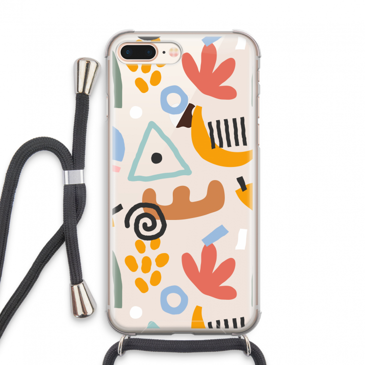 Abstract: iPhone 8 Plus Transparant Hoesje met koord