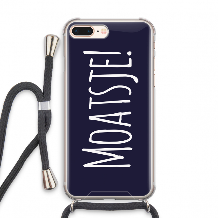 Moatsje!: iPhone 8 Plus Transparant Hoesje met koord