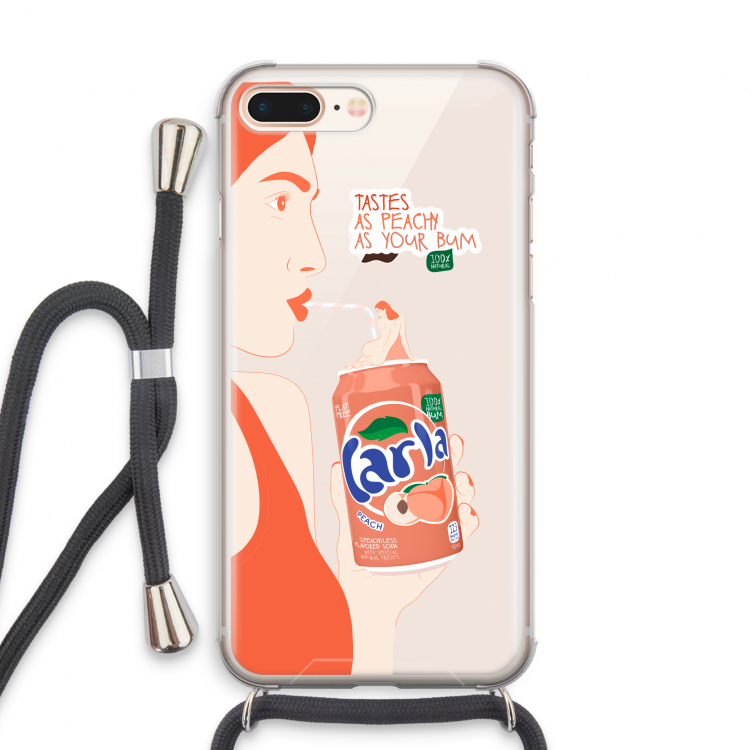 Peach please!: iPhone 8 Plus Transparant Hoesje met koord