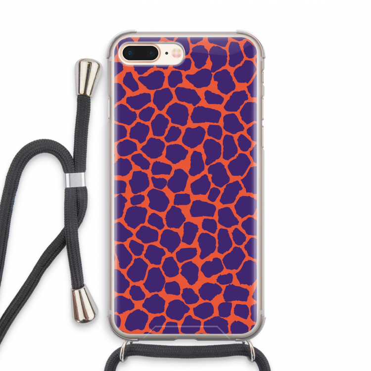 Purple Giraffe: iPhone 8 Plus Transparant Hoesje met koord
