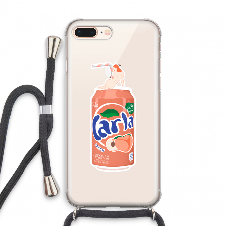 S(peach)less: iPhone 8 Plus Transparant Hoesje met koord