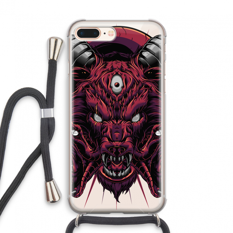 Hell Hound and Serpents: iPhone 8 Plus Transparant Hoesje met koord