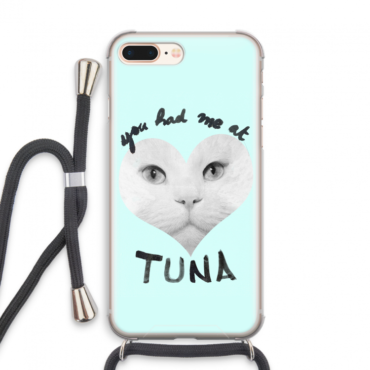 You had me at tuna: iPhone 8 Plus Transparant Hoesje met koord