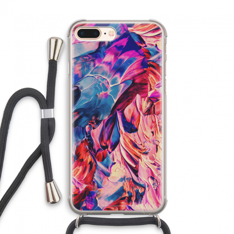 Pink Orchard: iPhone 8 Plus Transparant Hoesje met koord