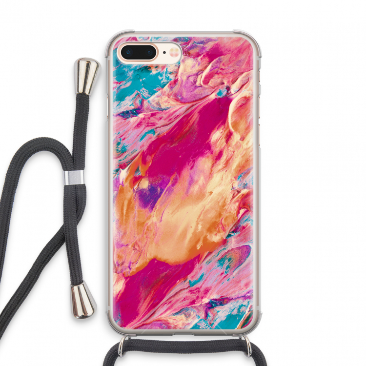 Pastel Echoes: iPhone 8 Plus Transparant Hoesje met koord
