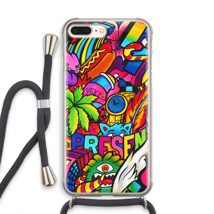 Represent: iPhone 8 Plus Transparant Hoesje met koord