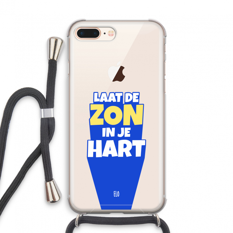 Laat de zon in je hart: iPhone 8 Plus Transparant Hoesje met koord