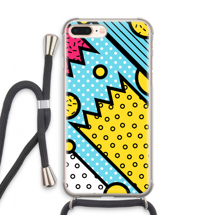 Pop Art #1: iPhone 8 Plus Transparant Hoesje met koord