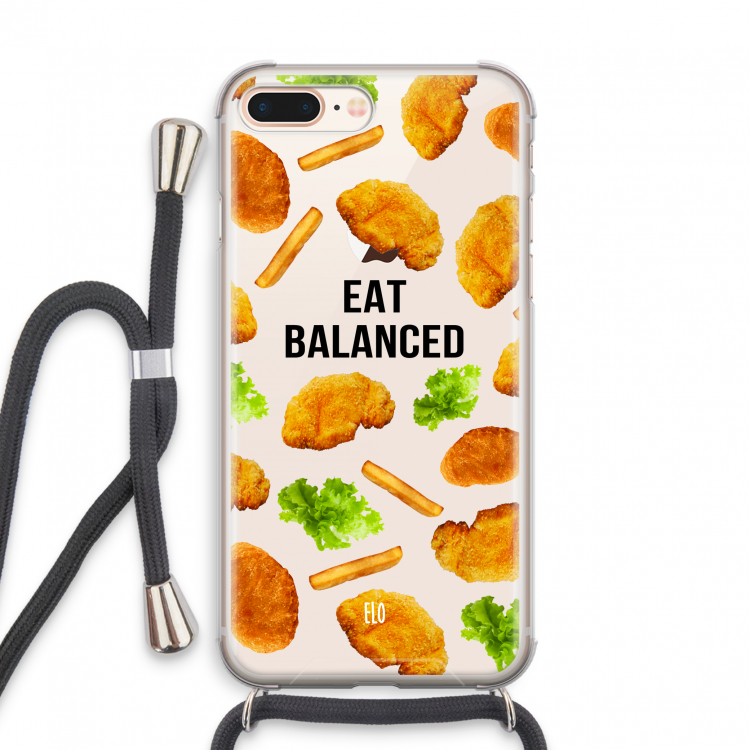 Eat Balanced: iPhone 8 Plus Transparant Hoesje met koord