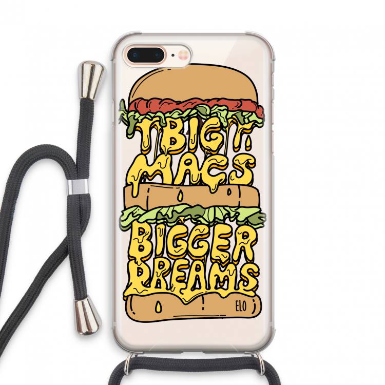 Big Macs Bigger Dreams: iPhone 8 Plus Transparant Hoesje met koord