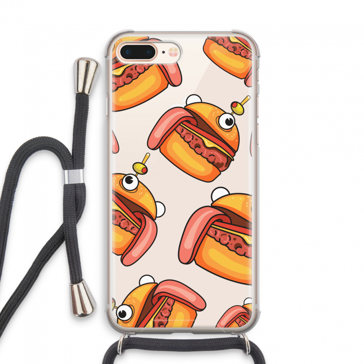 Hamburger: iPhone 8 Plus Transparant Hoesje met koord