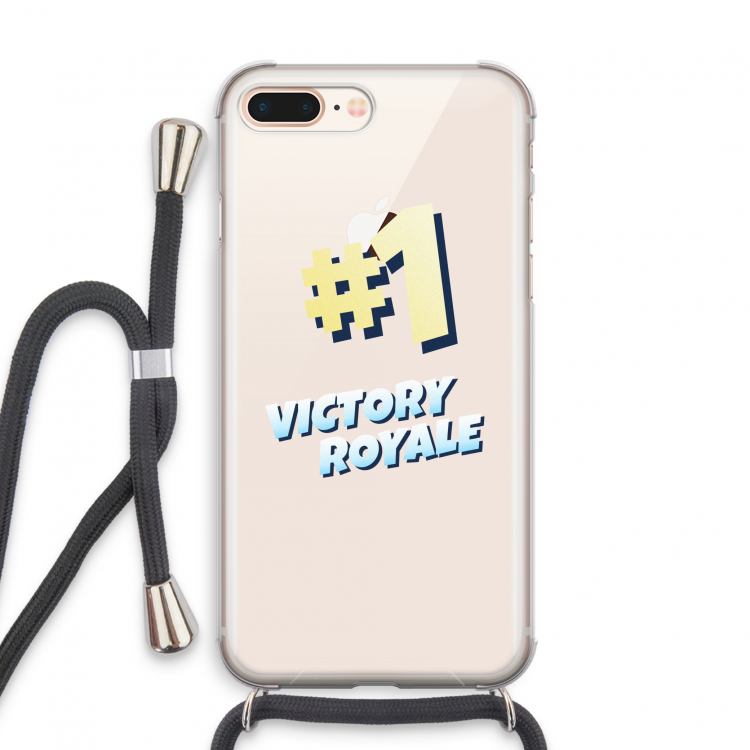 Victory Royale: iPhone 8 Plus Transparant Hoesje met koord