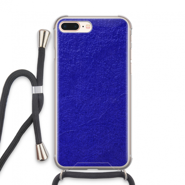 Majorelle Blue: iPhone 8 Plus Transparant Hoesje met koord