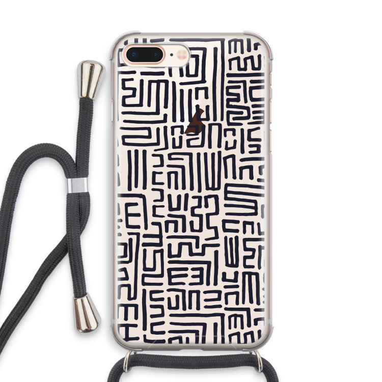 Moroccan Print: iPhone 8 Plus Transparant Hoesje met koord